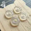 Directamente del fabricante: Collar con Colgante de Ágata Blanca Calcedonia Tipo Hielo, Hebilla de Paz Buda Guanyin Maitreya, Amuleto con Forma de Hoja al por Mayor