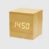 Reloj Despertador de Escritorio Reloj Luminoso Inteligente LED Madera Reloj de Pared Estudiante Reloj Electrónico Cuadrado Multifuncional LOGOTIPO
