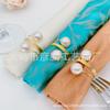 Anel de Guardanapo Pérola Estilo Europeu da Amazon, Fivela de Guardanapo Dourada, Anel de Guardanapo para Decoração de Mesa de Hotel, Casamento e Festa