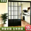 Puerta Deslizante Retro Estilo Francés con Sistema de Tres Rieles, Puerta Deslizante de Cocina, Puerta de Cristal, Puerta Deslizante Colgante para Balcón