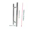 Aço Inoxidável Tubo Redondo Vidro Fosco Médio Maçaneta de Porta Maçaneta de Porta Sem Moldura Simples Espessada Maçaneta de Porta de Correr Atacado