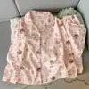 /Establecer PrecioAlgodón Nube Pijama Estilo Dulce Femenino Pijama de Otoño Manga Larga Pantalón Largo Ropa de Casa