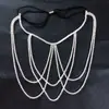 Cadena de pierna multicapa de pedrería transfronteriza europea y americana, cadena de cuerpo para pierna hermosa de moda para disparo callejero, personalidad sexy, estilo discoteca, femenina sexy