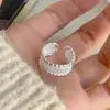 Anillo de Plata de Ley 925 Simple Dulce Fresco Flor Otoño Invierno Nuevo Anillo para Mujer ins Sensación de Alta Gama Anillo de Junta Abierta Ajustable
