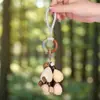 Estilo Mori Borla Natural Cáscara de Fruta Sonajero Colgante DIY Estilo Bohemio Retro Cuerda Colorida Carrillón de Viento Colgante para Bolsa Decoración de Coche