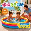 Bestseller de verão esquema de cores dopamina piscina de brincar inflável colorida de três anéis para uso doméstico, piscina pequena inflável para bebês