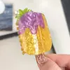 Presilha de Cabelo Criativa Estilo Férias Sorvete de Melancia Verão Desenho Animado Tubarão de Sorvete de Chocolate Acessório de Cabelo Meio Preso para Mulheres