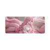Alfombrilla de ratón de anime de chica bidimensional, grande, engrosada, con borde antideslizante y bloqueo de borde, protección de muñeca para juegos de ordenador, alfombrilla para teclado, alfombrilla de escritorio