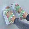 Sandalias de plataforma gruesa de talla grande para comercio exterior transfronterizo, sandalias casuales de exterior para mujer, verano 2024, nuevas, sandalias planas cómodas para mujer