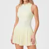 Nuevo Vestido Deportivo Ajustado de Amazon para Mujer, Sin Mangas, Elástico, Transpirable, Fitness Yoga, Tenis Falda Plisada