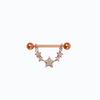 Producto Transfronterizo Anillos para Pezón en Forma de U con Incrustaciones de Diamantes, Estilo Geométrico Metálico Personalizado para Mujer Piercing para Pezón Joyería Corporal