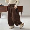 Pantalones para Niña Otoño e Invierno 2026 Nuevo Estilo Pantalones de Pana de Pierna Ancha para Invierno Infantil Atuendo Elegante de Invierno Pantalones Casuales para Niña
