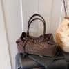 Bolso de Mano Retro de Nicho con Estampado de Leopardo para Mujer 2026 Otoño e Invierno Nuevo Bolso de Mano de Moda Estilo Perezoso Bolso de Hombro Único