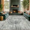 Alfombra de Imitación de Cachemira de Lujo para Sala de Estar, Antideslizante, Lavable a Máquina, Tapete para Mesa de Café, Alfombra de Fácil Cuidado para Mesita de Noche en Dormitorio