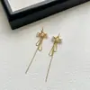 Pendientes de perla de dos piezas para mujer, largos con borlas, diseño de nicho 2024, con pasador de plata.