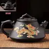 Bule Fengming Original Que Muda de Cor Quando Aquecido, Bule de Argila Roxa Feito à Mão com Motivos de Dragão e Fênix, Bule de Chá Grande, Bule Xishi