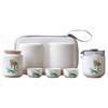 Juego de té de viaje de la Marea Nacional del Festival del Bote del Dragón, una tetera, tres tazas, taza exprés de alta calidad, tetera de cerámica de vidrio portátil, regalo de negocios