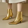 Pedidos Internacionales de Aliexpress Otoño e Invierno 2025 Estilo Europeo y Americano Tacón Medio Punta Fina Tallas 32-46 Botines Elegantes Bajos para Mujer