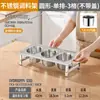 Caja de condimentos de acero inoxidable con compartimentos para condimentos, mermelada e ingredientes en polvo para hielo, adecuada para puestos