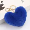 Llavero de Bola de Peluche Arcoíris Llavero con Borla en Forma de Corazón Grande para Mujeres Colgante para Coche Bolso Joyería de Moda