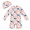 2026 Novo Modelo Aliexpress Amazon Venda Quente Transfronteiriça Roupa de Banho Infantil Fofa de Manga Longa Peça Única para Crianças