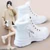 Talla grande 41-44 botas de nieve para mujer 2024 nuevas de invierno forradas de vellón cálidas zapatos de algodón para mujer antideslizantes botas Martin para estudiante