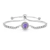 Transmisión en Vivo Más Vendido Pulsera Octagonal Corte Rosa Incrustada con Diamante de Alto Carbono Piedra Preciosa de Color Padparadscha Joyería Dropshipping