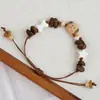 Pulsera de cerámica de Jingdezhen, nueva y que no se decolora, para estudiantes mujeres, pulsera de cuentas de estilo antiguo, pulsera de cerámica fresca y moderna