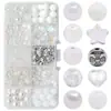 Contas redondas de doce 8MM de importação em caixa de 10 compartimentos, contas de vidro coloridas em blocos, acessórios para joias DIY, materiais para colares e pulseiras