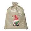 Bolsas de Arpillera Navideñas, Bolsas de Regalo para Fiestas Infantiles, Bolsas de Dulces de Lino con Cordón, Bolsas de Empaque de Regalo de Muñeco de Nieve Navideño