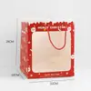 Bolsa de Tote con Apertura de Ventana Navideña Hecha a Mano DIY Floral Bola de Cristal Nochebuena Regalo Bolsa de Ramo Navideño Mayoreo