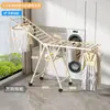Secador de Ropa Plegable con Forma de Ala para Balcón, Secador de Edredones, Perchero de Acero al Carbono, Estante Multifuncional para Ropa de Interior