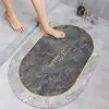 Tapete de chão para banheiro feito de terra de diatomáceas, tapete macio de secagem rápida para a entrada do banheiro, tapete para os pés absorvente de água e antiderrapante, base de carpete para casa