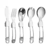 Cuchara Plegable Acero Inoxidable 304 Portátil para Exteriores Vajilla Cuchara Tenedor Retráctil Cuchara para Comer de Viaje Portátil