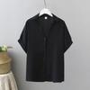 Adecuado para Personas Gordas, Camisa de Chifón de Cuello en V Suelta y Adelgazante para el Verano, Ropa de Talla Grande para Mujer, Camisa de Chifón de Moda de Manga Corta para Gordas mm