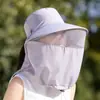 Chapéu de Proteção Solar Estilo Novo 2026 com Proteção Facial e de Pescoço, Chapéu de Pescador com Aba Larga Anti-UV para Uso Externo no Verão para Mulheres, Respirável e Protetor