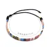 Pulsera Dopamina Multicolor Estilo Étnico Original Pulsera de Tela Tejida a Mano Pulsera de Algodón y Lino Accesorios para Ropa