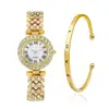 Explosiones de Comercio Exterior Moda Patrón Romano Diamante Reloj de Pulsera para Mujer Reloj de Pulsera de Cuarzo Brazalete Reloj de Pulsera para Mujer Fabricantes en stock