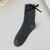 Calcetines de felpa estilo ballet estilo MIU para mujer con lazo de atar calcetines de punto doble hasta la mitad de la pantorrilla calcetines blancos JK estilo Lolita japonés