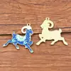 Múltiples Dijes de Aleación para Manualidades Chapado en Oro KC Animales Esmaltados Caballo Hormiga Oruga Insecto Caracol Colgantes Accesorios