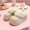 Zapatos de Algodón Peludo con Suela Gruesa para Aumentar la Altura Botas de Nieve Birkenstocks Zapatos Peludos Mujer 2026 Nuevos Zapatos de Invierno para Personas Bajas Mocasines