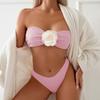 2025 Comercio Exterior Transfronterizo Europeo y Americano Multicolor Nuevo Bikini Tubo Sexy Dividido Flor Estéreo Traje de Baño Femenino Xingcheng