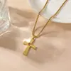 Colar Cruz de Aço Inoxidável Europeu e Americano Mais Vendido Cruzada Amor Vazado Não Desbota Personalizado Hip-Hop Joias Joias