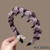 Faixa de cabeça Maillard estilo Chanel com coroa alta para mulheres, estilo retrô sofisticado, adequada para uso diário, acessório de elástico de cabelo que afina o rosto