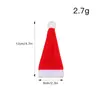 Decoraciones Navideñas Tapón de Botella de Vino Sombrero Pequeño Sombrero de Franela Sombrero de Navidad Juego de Cubiertos Decoración Navideña para el Hogar Funda para Botella de Vino