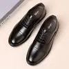 Zapatos Formales de Negocios Casuales de Cuero de Vaca de Triple Articulación Aumentados para Hombre Zapatos de Cuero para Viaje al Trabajo Novio Derby de Boda