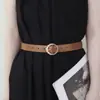 Novo Cinto Fivela Redonda com Pérola para Mulheres Estilo Coreano Versátil Simples Retro Moda Cinto Decorativo Cinto para Jeans