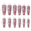 Long Ballet Nude Cor Rosa Nuvem unha Patch Temperamento Branco Wear nail Art Unha Europeia e Americana Unha acabada