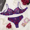 Popular Transfronterizo Europeo y Americano Levantamiento de Glúteos Sexy Labios Calientes Estampados Traje Sexy Malla Bordada Transparente Puro Deseo Ropa Interior Ultra Delgada