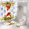 Cortina de ducha transfronteriza Serie Navideña de Amazon Impresión digital 3D Cortina impermeable para baño Suministro directo de fábrica Dropshipping